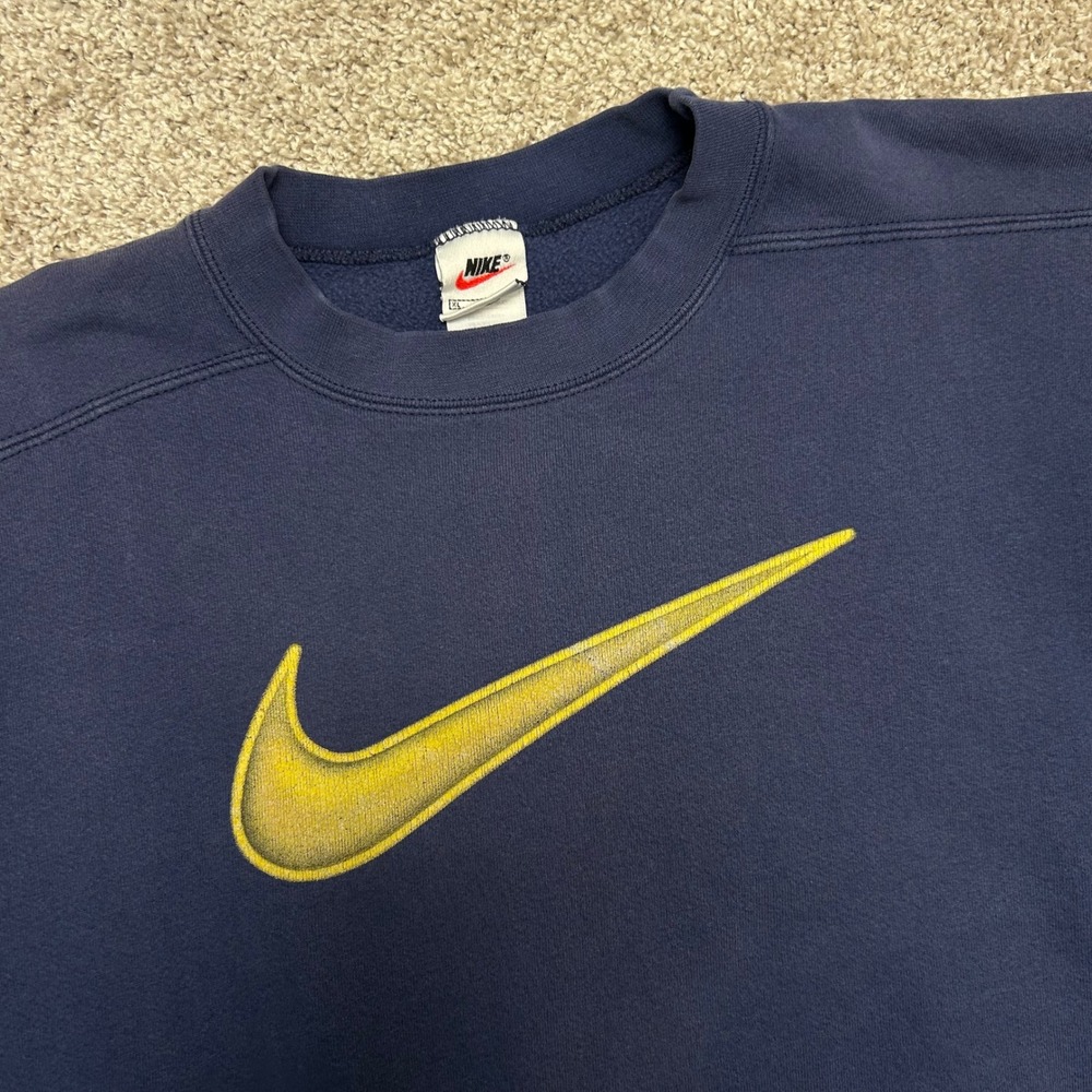 Vintage 90s Nike Big Swoosh Crewneck Sweatshirt Men Size XL Made In USA